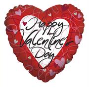 Balloon Happy Valentines Day Stripes
