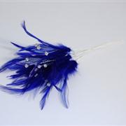 Diamante Feathers Sapphire Blue