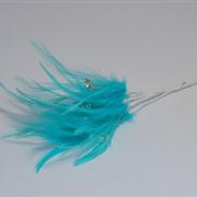 Diamante Feathers Turquoise
