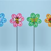 PIN WHEEL FLOWER PLASTIC 4 ASS