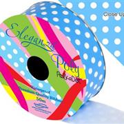 Poly 50mm x 50m Polka Dot Lt Blue