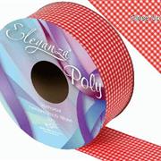 Poly 50mm x 50m Gingham Red 