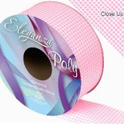 Poly 50mm x 50m Gingham Lt Pink