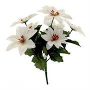 7 Head Poinsettia White