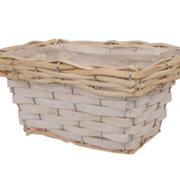 Plywood basket Rectangular White