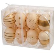 16 plastic eggs hanging Natural