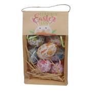 8 paper eggs hanging ass