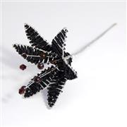 Crystal Flower black Silver