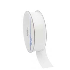 Organza ribbon woven edge  White