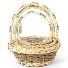 SET OF 3 ROUND SEAGRASS  BASKETS