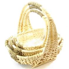 SET OF 3 OVAL WICKER-SEAGRASS  BASKETS