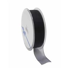 Organza Woven Edge Black