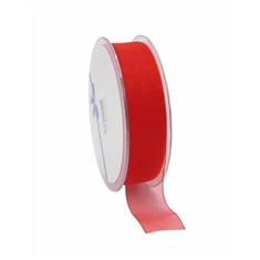 Organza Woven Edge Red