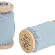 Frayed Edge Boho Chiffon 50mm x 5m Powder Blue