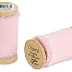 Frayed Edge Boho Chiffon 50mm x 5m Light Pink