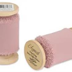 Frayed Edge Boho Chiffon 50mm x 5m Dusky Pink