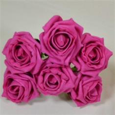 Foam Roses Hot Pink 6cm
