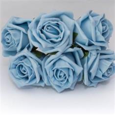 Foam Roses Light Blue 6cm