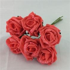 Foam Roses Coral 6cm