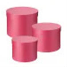 Lined Hat Boxes x3 Strong Pink
