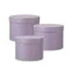 Lined Hat Boxes x3 Lilac