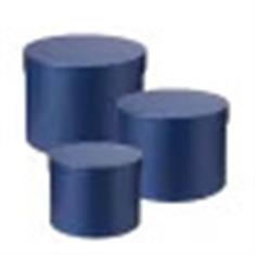 Lined Hat Boxes x3 Navy