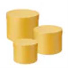 Lined Hat Boxes x3 Yellow 
