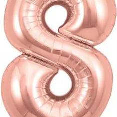 No8 Helium Rose Gold Balloon