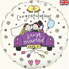 Just Married Helium Balloon  