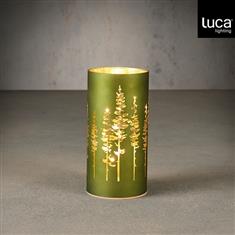 Hurricane light tree led green white battery operated with timer 