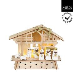Nativity shed white led battery operated 