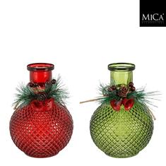 Vase green red 2 assorted 