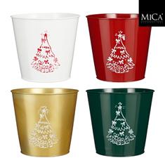 Indica pot round white gold red dk green 