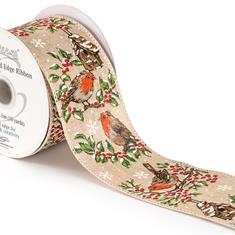  Wired Edge Merry Christmas Festive Robin