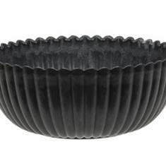 Plastic Bowl Grey Ribbed