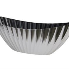 Plastic Boat Ribbed Silver