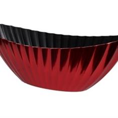 Plastic Boat Ribbed Red Lg