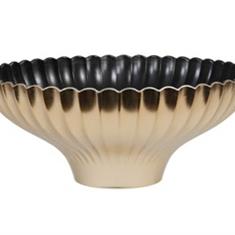 Plastic Plate Ribbed Bowl gold