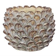 Cement pinecone pot Natural