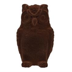 Flocked owl standing brown 