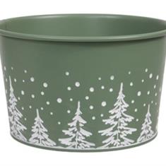 Metal container green snow scene 